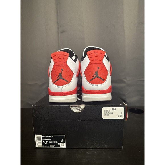 New Jordan 4 Retro Mid Red Cement Men’s Sz 10.5 (DH6927-161) DS Ship Fast! - Picture 4 of 7